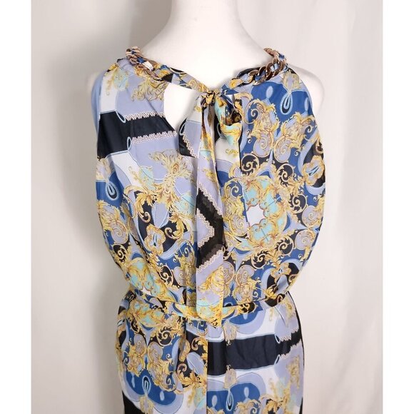 Bold Elements Cut to Curve Halter Maxi Sundress Multicolor Print Size XL - Picture 7 of 14